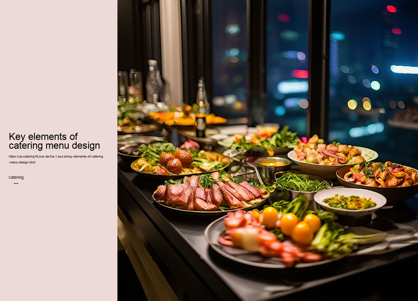 Key elements of catering menu design